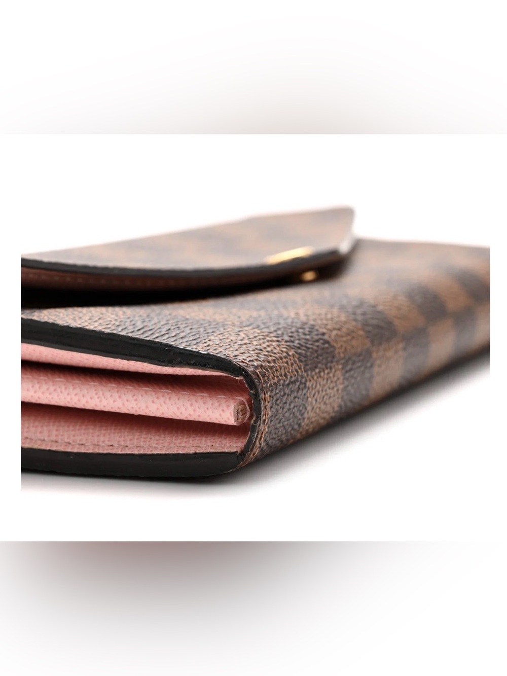 Louis Vuitton Damier Ebene Pink Rose Ballerine Sarah Wallet